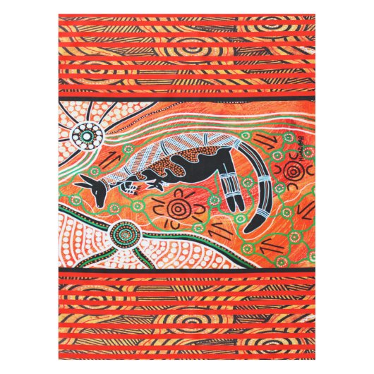 Kangaroo Dreaming Aborigine-Kunst Tischdecke (Vorderseite)