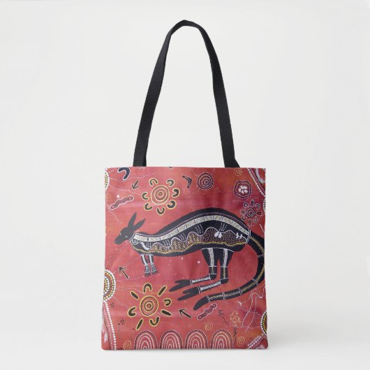 Kangaroo Dreaming Aborigine Tote Bag Tasche (Vorderseite)