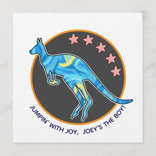 kangaroo einladung (Vorderseite)