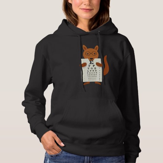 Kangaroo Eye Chart Snellen Chart Hoodie (Vorderseite)