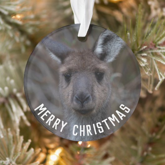 Kangaroo Face Australien Frohe Weihnachten Ornament (Baum)