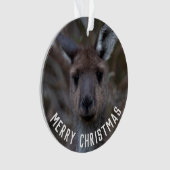 Kangaroo Face Australien Frohe Weihnachten Ornament (Vorderseite)