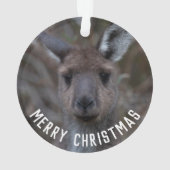 Kangaroo Face Australien Frohe Weihnachten Ornament (Rückseite)
