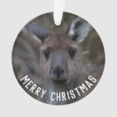 Kangaroo Face Australien Frohe Weihnachten Ornament (Vorderseite)