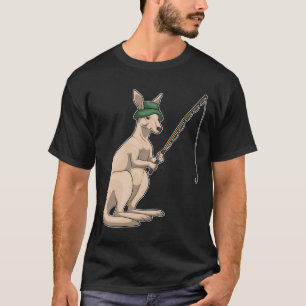 Kangaroo Fisher Angelrute Angeln T-Shirt