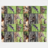 Kangaroo Foto Collage , Fleecedecke (Vorderseite (Horizontal))