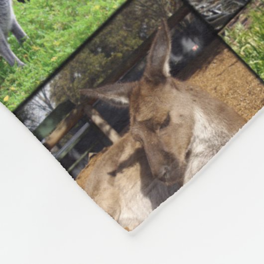 Kangaroo Foto Collage , Fleecedecke (Ecke)
