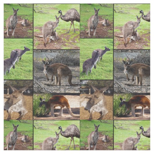 Kangaroo Foto Collage , Stoff (Nahaufnahme)