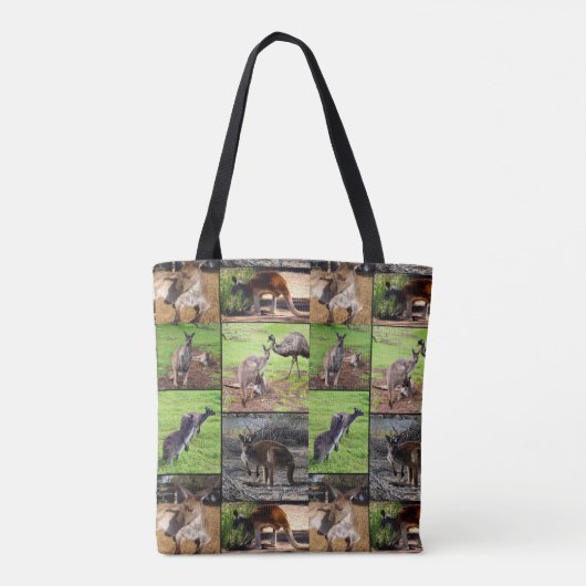 Kangaroo Foto Collage, Volldruckverpackung. Tasche (Rückseite)