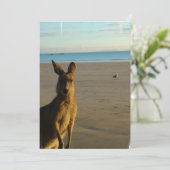 Kangaroo Foto Einladung (Stehend Vorderseite)