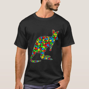 Kangaroo Funny Puzzle Animals Autismus Bewusstsein T-Shirt