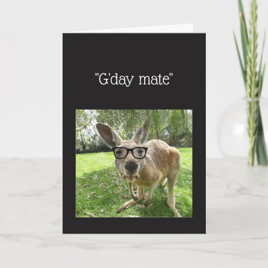 Kangaroo G'day Mate Australian Animal Birthday Karte (Vorderseite)