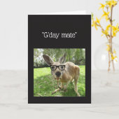 Kangaroo G'day Mate Australian Animal Birthday Karte (Gelbe Blume)