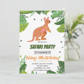 Kangaroo Geburtstagsdusche Einladung (Stehend Vorderseite)