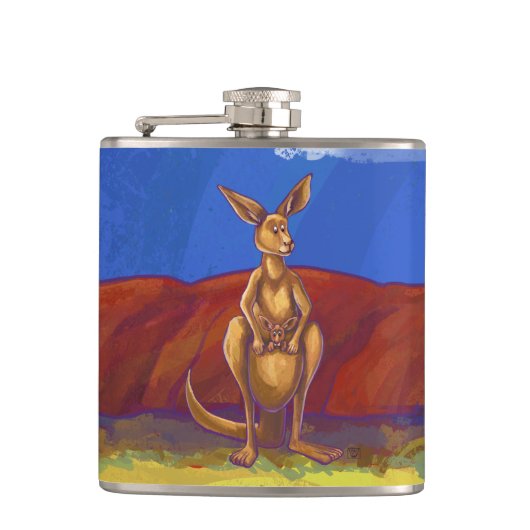Kangaroo-Geschenke und Zubehör Flachmann (Vorderseite)