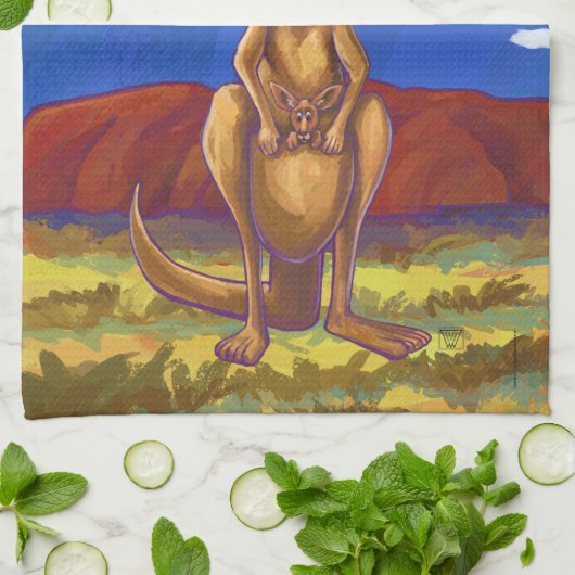 Kangaroo-Geschenke und Zubehör Geschirrtuch (Gefaltet)