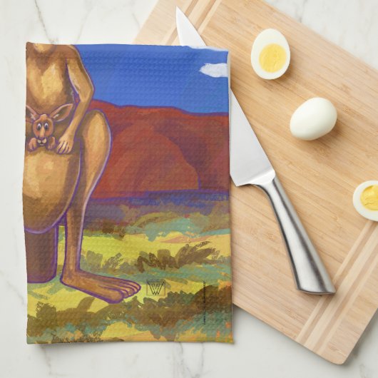 Kangaroo-Geschenke und Zubehör Geschirrtuch (Viertel Falte)