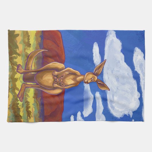 Kangaroo-Geschenke und Zubehör Geschirrtuch (Horizontal)