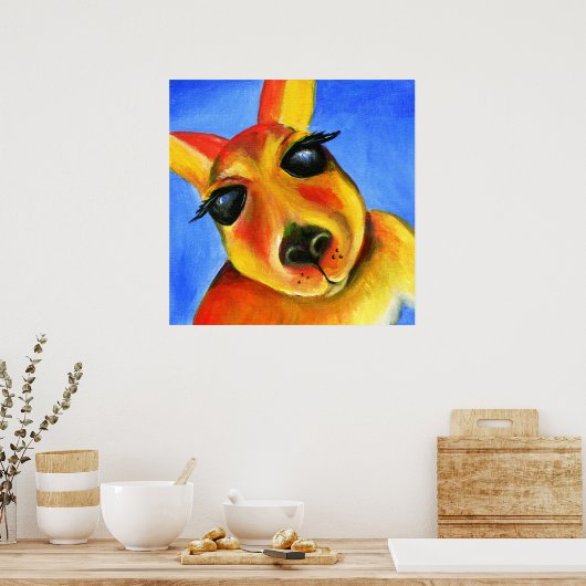 Kangaroo-Gesicht skurriler Kunst Poster (Küche)
