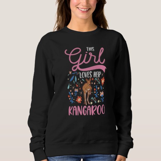 Kangaroo Girl Australia Australian Kangaroo Premiu Sweatshirt (Vorderseite)