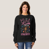 Kangaroo Girl Australia Australian Kangaroo Sweatshirt (Vorne ganz)