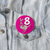Kangaroo Girls 8. Geburtstag Name Rosa Taste Button (Beispiel)