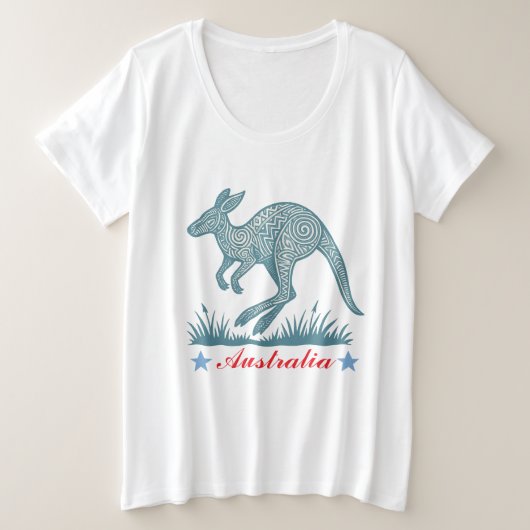 Kangaroo Große Größe T-Shirt (Design vorne)