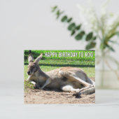 Kangaroo Happy Birthday to Roo Postcard Postkarte (Stehend Vorderseite)