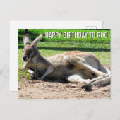 Kangaroo Happy Birthday to Roo Postcard Postkarte (Vorne/Hinten)