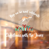 Kangaroo Hop auf seinem Aquarelltext Fensteraufkleber (Blatt 2)