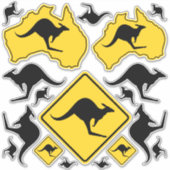 Kangaroo Icons Sticker Set (Vorderseite)