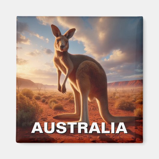 Kangaroo im Outback Australien Magnet (Vorne)