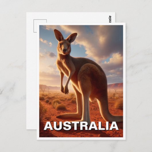Kangaroo im Outback Australien Postkarte (Vorne/Hinten)