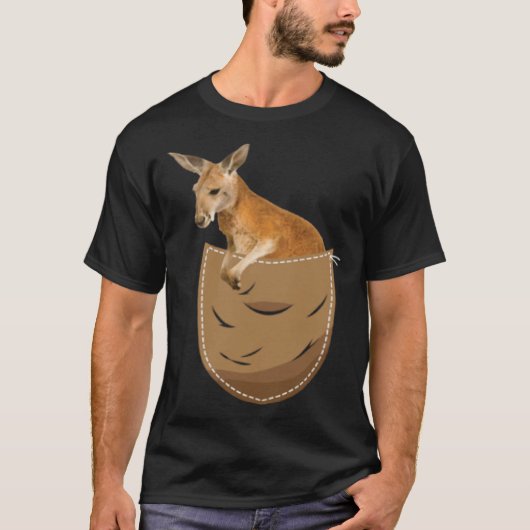 Kangaroo In Pocket  Zookeeper Wildlife Animal  Zoo T-Shirt (Vorderseite)