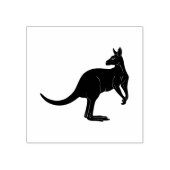 Kangaroo in schwarzem Farbminimalismus Gummistempel (Prägung)