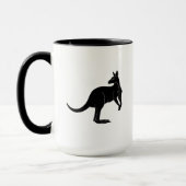 Kangaroo in schwarzem Farbminimalismus Tasse (Links)
