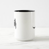 Kangaroo in schwarzem Farbminimalismus Tasse (Zentrum)