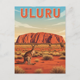Kangaroo in Uluru Australien Postkarte