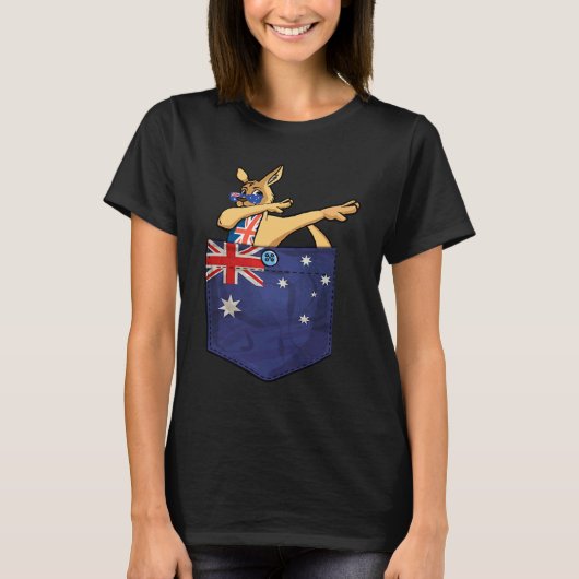 Kangaroo In Your Pocket Australia Flag  Australia T-Shirt (Vorderseite)