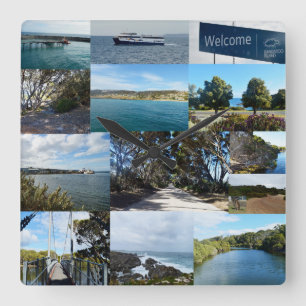 Kangaroo Island, Australien, FotoCollage, Quadratische Wanduhr