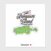 Kangaroo Island Australien Karte Aufkleber (Blatt)