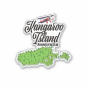 Kangaroo Island Australien Karte Aufkleber (Vorderseite)