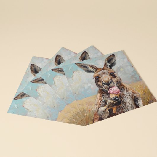 Kangaroo isst ein Eis Einladung