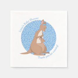 Kangaroo Joey Baby Boy Blue and Brown Showroom Serviette