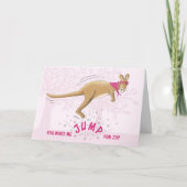 Kangaroo Jumping for Joy Valentine's Day Karte (Vorderseite)