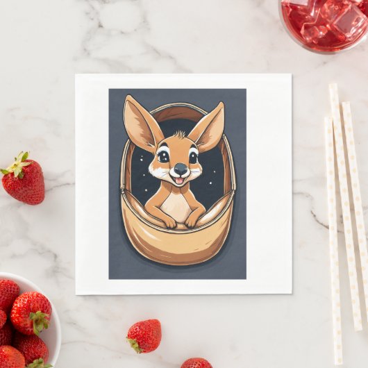 Kangaroo kid Napkin Serviette (Beispiel)