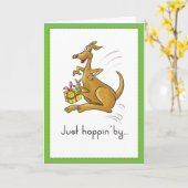 Kangaroo Kid's Geburtstagkarte Karte (Gelbe Blume)