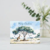 Kangaroo Koala und Emu Gumtree Weihnachtsbaumchen Postkarte (Stehend Vorderseite)
