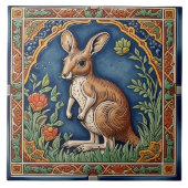 Kangaroo - Kunsthandwerk Keramik Tile Fliese (Vorderseite)
