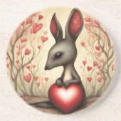Kangaroo-Liebe 1 Getränkeuntersetzer (Vorne)